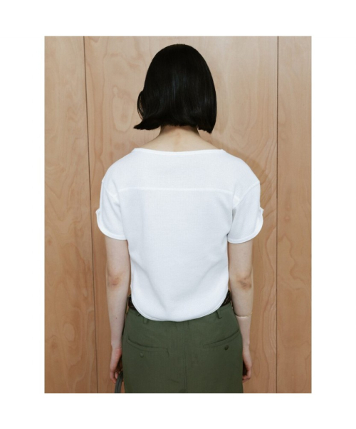 90s Waffle Half Sleeve Top White (TA6742A071)