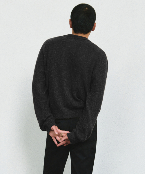 [플러스] 알파카 블렌드 칼라드 가디건