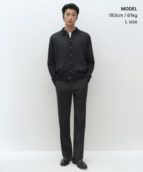 [플러스] 알파카 블렌드 칼라드 가디건