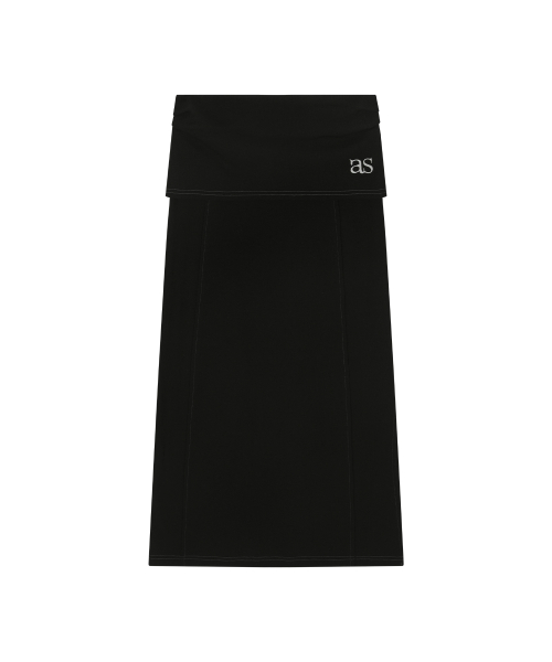 DEWY LONG SKIRT / BLACK