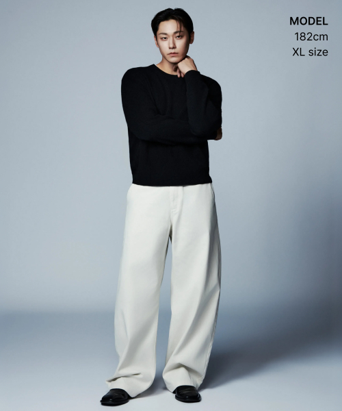 [빅토리아 울] 미니멀 리브드 크롭 니트