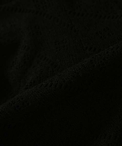 WAVY LACE MIDI SKIRT / BLACK