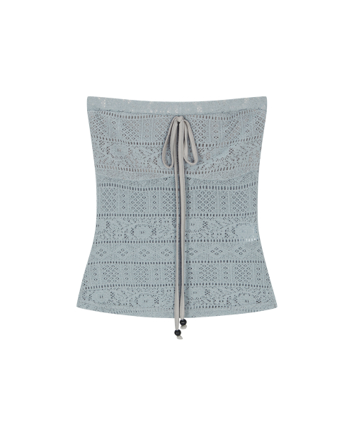 WAVY LACE TOP / LIGHT BLUE