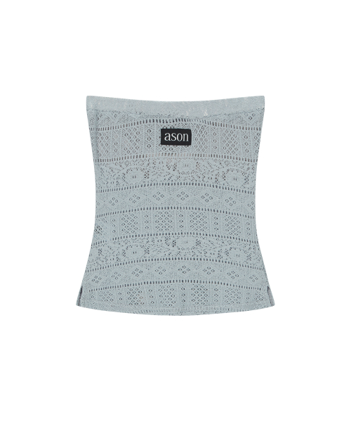 WAVY LACE TOP / LIGHT BLUE