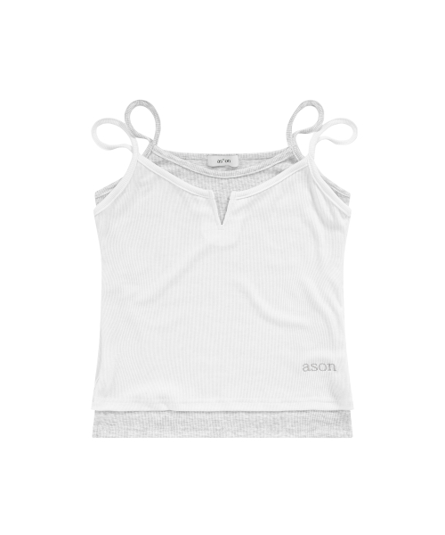 SLIT LAYERED SLEEVELESS / WHITE