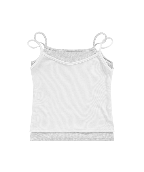 SLIT LAYERED SLEEVELESS / WHITE