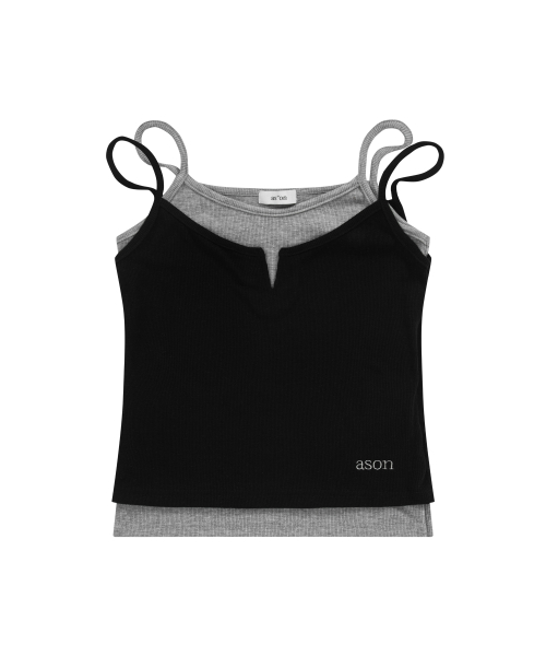 SLIT LAYERED SLEEVELESS / BLACK