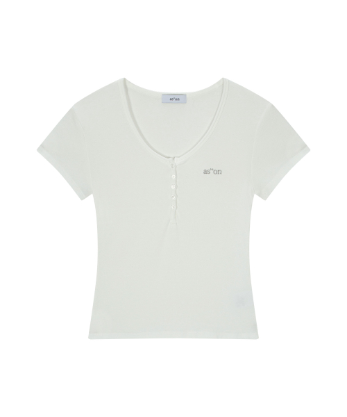 EVER BUTTON TEE / WHITE