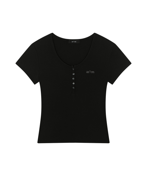 EVER BUTTON TEE / BLACK