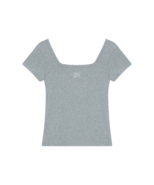 SQUARE LINE TEE / GRAY