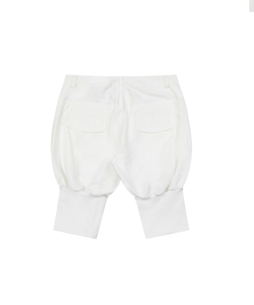 SAND WASHED CAPRI SHORT PANTS WHITE