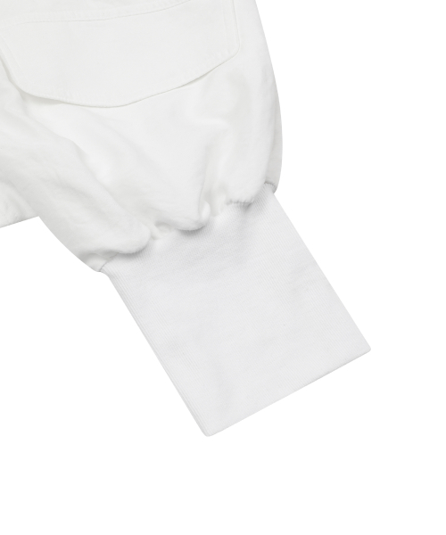 SAND WASHED CAPRI SHORT PANTS WHITE
