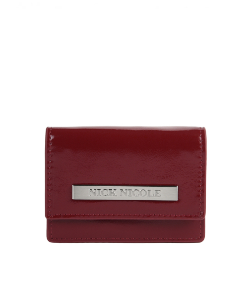 GLOSSY METAL ACCORDION WALLET_RED