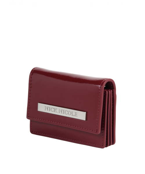 GLOSSY METAL ACCORDION WALLET_RED