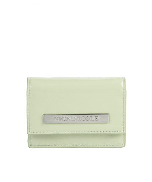 GLOSSY METAL ACCORDION WALLET_MINT