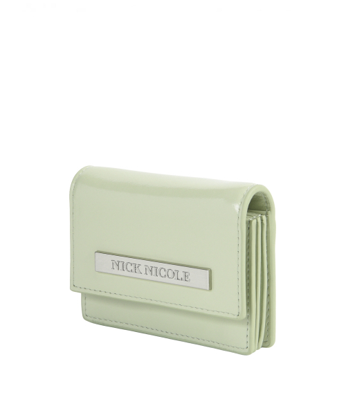 GLOSSY METAL ACCORDION WALLET_MINT