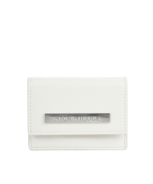 GLOSSY METAL ACCORDION WALLET_CREAM