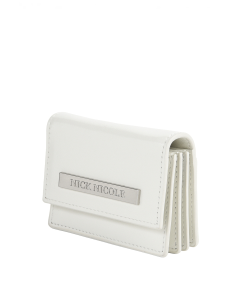 GLOSSY METAL ACCORDION WALLET_CREAM