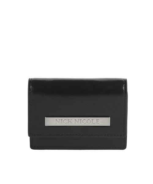 GLOSSY METAL ACCORDION WALLET_BLACK