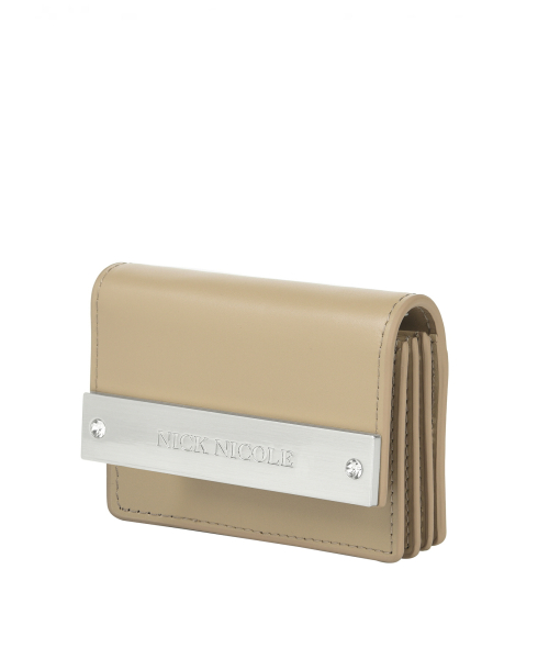 CRYSTAL ACCORDION WALLET_SKIN BEIGE