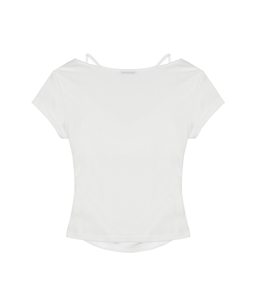 LACE LAYERED COWL TOP_IVORY