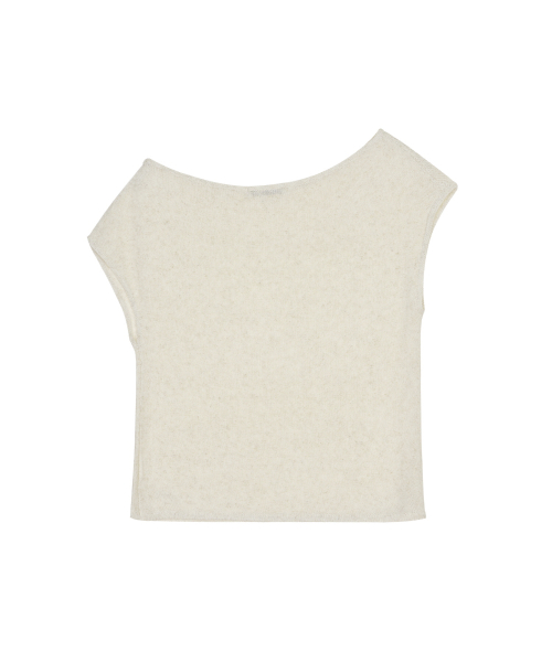 TEXTURED BOAT NECK KNIT TOP_OATMEAL