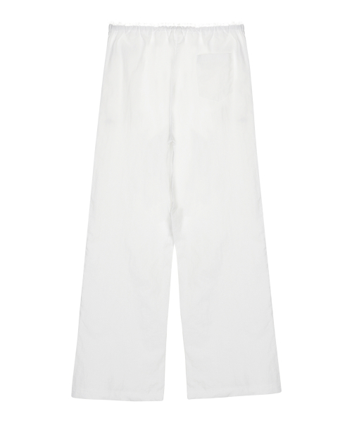 LACE NYLON WIDE PANTS_WHITE