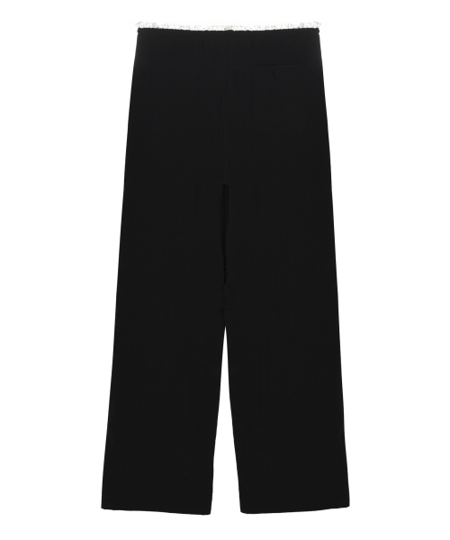 LACE NYLON WIDE PANTS_BLACK