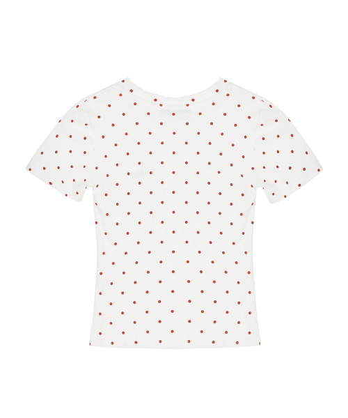 DOT HALF SLEEVE TOP_RED