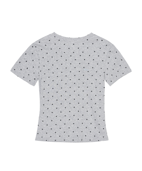 DOT HALF SLEEVE TOP_GRAY