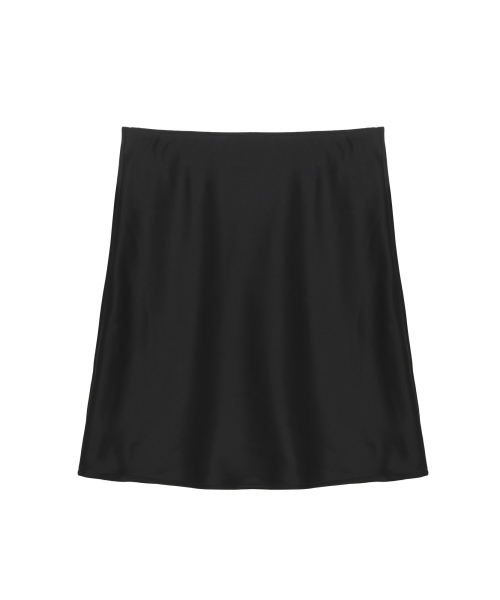 SATIN SLIP SKIRT_BLACK