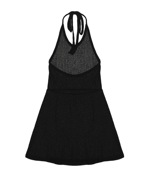 HALTER KNIT DRESS_BLACK