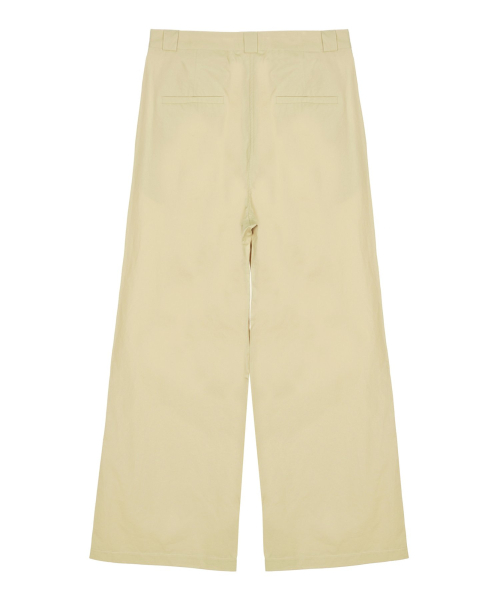 TUCK WIDE COTTON PANTS_BUTTER
