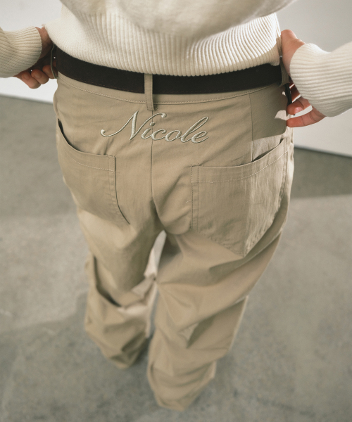 NICOLE SHIRRING PANTS_BEIGE
