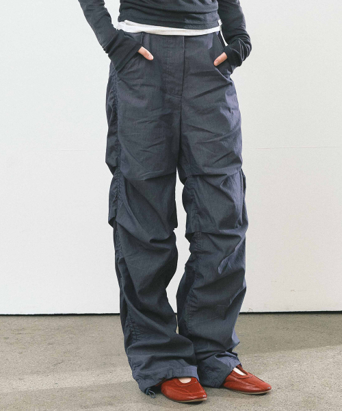NICOLE SHIRRING PANTS_DENIM