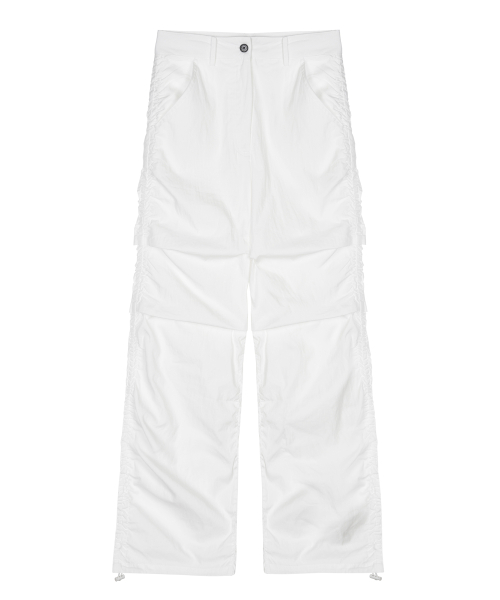 NICOLE SHIRRING PANTS_WHITE