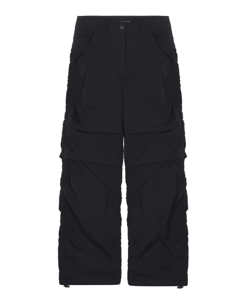 NICOLE SHIRRING PANTS_BLACK