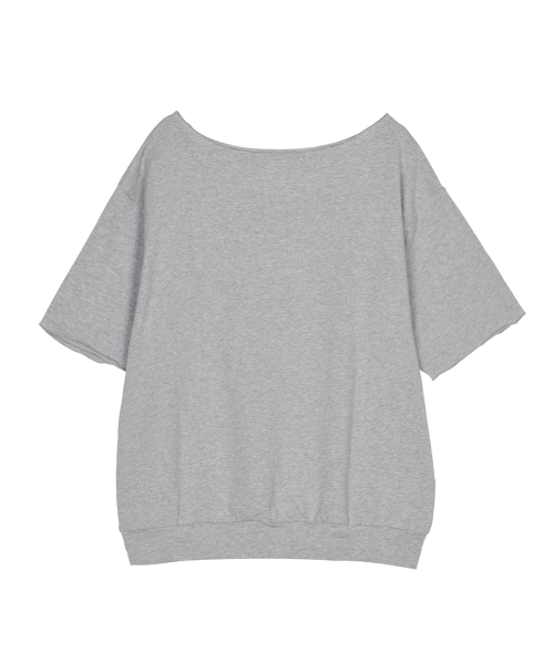 RAW CUT HALF SLEEVE TOP_MELANGE