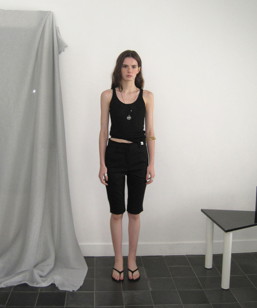 Halo layered knit sleeveless - Black