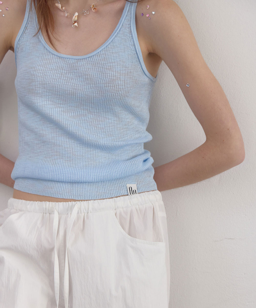 Halo layered knit sleeveless - Skyblue