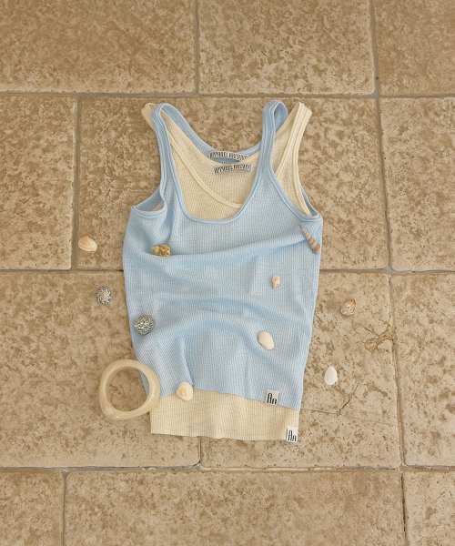 Halo layered knit sleeveless - Skyblue