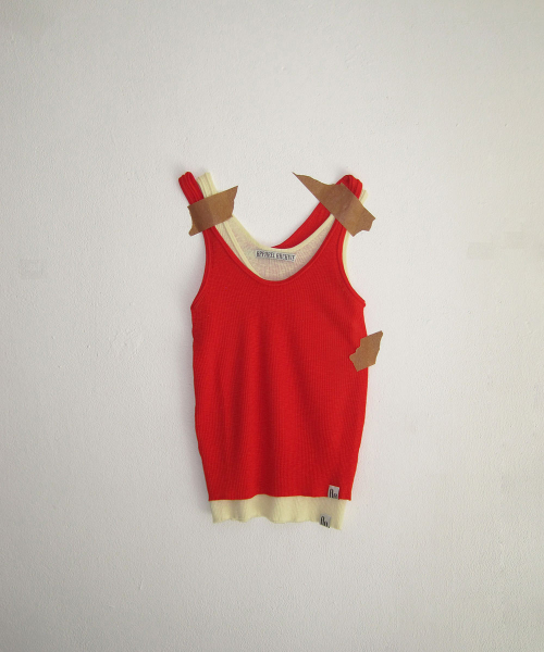 Halo layered knit sleeveless - Red