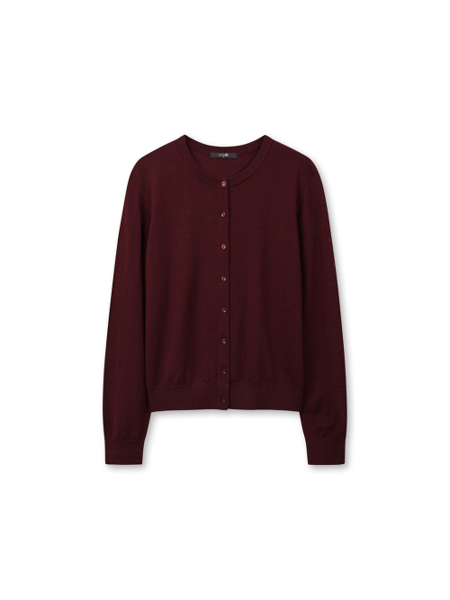 Premium Fine Merino Crew Neck Cardigan_MSG4EC2300