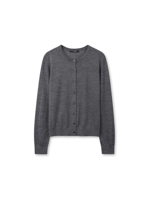 Premium Fine Merino Crew Neck Cardigan_MSG4EC2300