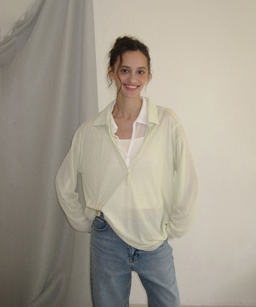 Veil sheer layered knit - Mint