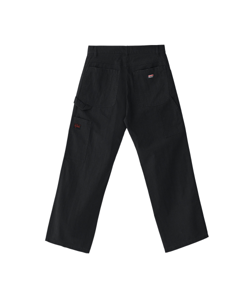 002 Washed capenter pants in loose fit black