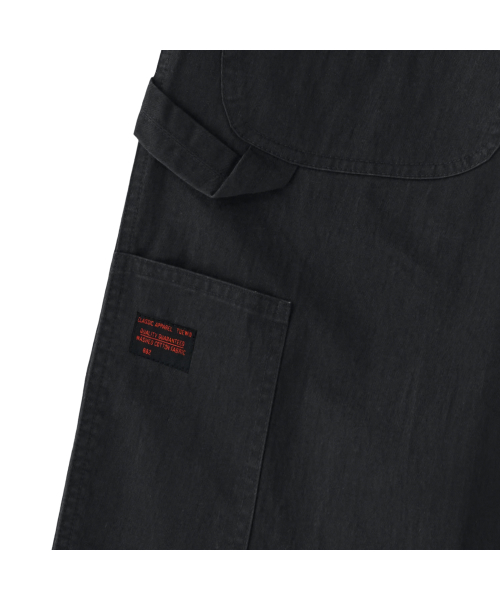 002 Washed capenter pants in loose fit black