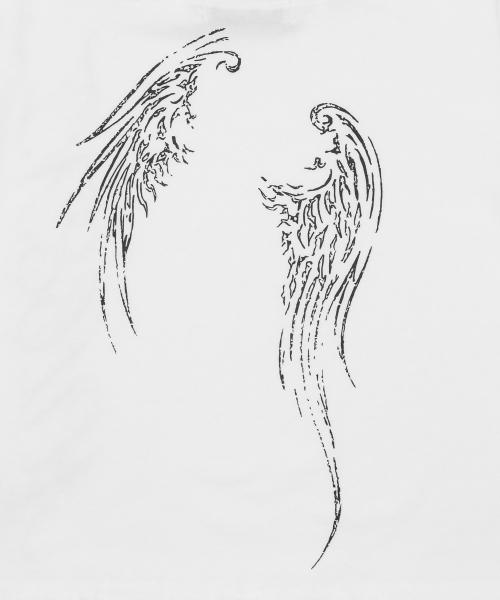 ETHER ANGEL WINGS ONE SHOULDER HALF T (2COLOR)