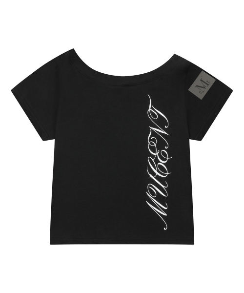 ETHER ANGEL WINGS ONE SHOULDER HALF T (2COLOR)