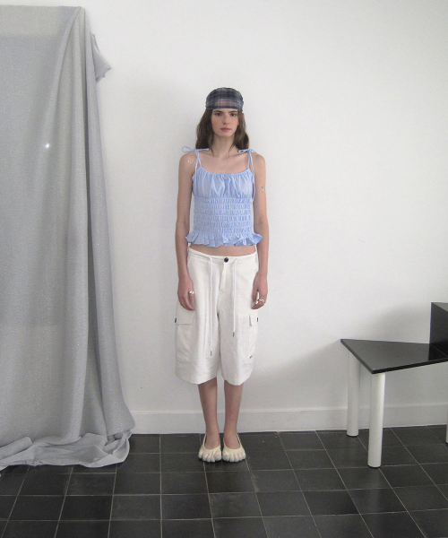 Siena linen bermuda pants - Ivory